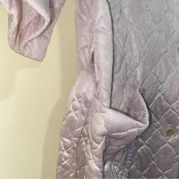 Women’s Vintage Rare Hamilton brand Grandma Pink Button  Down Long Robe Size M - Picture 8 of 16